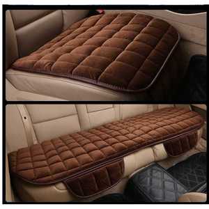 Ensemble de coussins de siège de voiture en peluche marron matelassés pour le confort intérieur de la voiture - Product Image 3