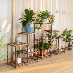 Multi-Tier 5-Layer <b>Standing</b> Type Wooden Plant Stand Rustic Corner Plant <b>Shelf</b> for Potted Flower Display Rack - Product Image 1