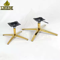Base de chaise en métal doré robuste, base pivotante à 4 étoiles pour meubles d'hôtel et de restaurant