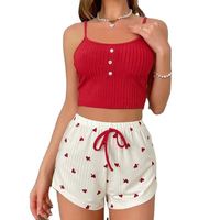 Conjunto de Dos Piezas de Ropa de Dormir Informal de Verano, Transpirable y Ecológica, de Cinco Colores, Talla Grande, con Tirantes, para Mujer, para el Hogar