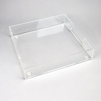 Plateaux de service arabes modernes rectangulaires de taille personnalisée présentoir de plateau d'équipements d'hôtel en acrylique transparent de luxe plateau de service pour café nourriture