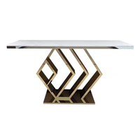 Table d'entrée de luxe en marbre, décoration de salon moderne, en acier inoxydable, en marbre, Table pour la maison de l'hôtel, nouvelle collection