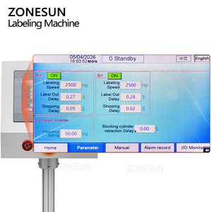 Machine d'étiquetage automatique ZONESUN ZS-TB70DM pour palettes, empilage et emballage double face de lingettes humides sur surface plane - Product Image 2