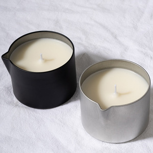 Vela de cera de coco hecha a mano en lata con tapa para decoración del hogar y aromaterapia - Product Image 3