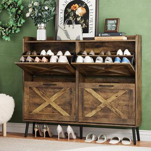 Custom-made <b>shoe</b> cabinet, wooden entryway cabinet, flip-top living room modern assembled <b>shoe</b> cabinet, panel furniture. - Product Image 1