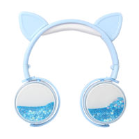 Audífonos con Orejas de Gato, Coloridos, con Purpurina Líquida, para Juegos, para Niños