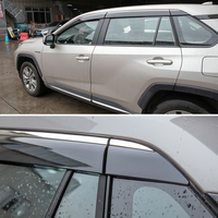 Fit Toyota Rav4 XA50 2019-2022 6 pièces garniture chromée en plastique PC voiture fenêtre visière extérieur évent soleil pluie garde bouclier déflecteur