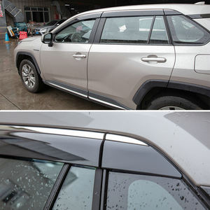 Juego de 6 Viseras de Ventanilla para Toyota <span class=keywords><strong>Rav4</strong></span> <span class=keywords><strong>XA50</strong></span> 2019-2022, Plástico PC con Borde Cromado, Deflector Exterior Protector Contra Sol y Lluvia - Product Image 5