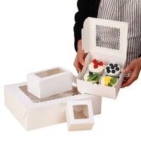 Boîte d'emballage pour cupcakes à fenêtre ouverte 1/2/4/6/12, en papier kraft blanc de qualité alimentaire, pour tartelettes aux œufs