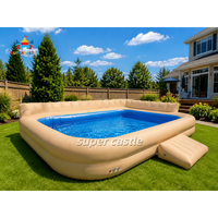 Bar de piscine gonflable de luxe personnalisé en stock avec auvent et sièges – Équipement de jeu aquatique pour fêtes en extérieur