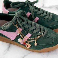 Chaîne de breloques pour chaussures en édition limitée, personnalisée, plaquée or, inspirée des îles, avec perles et strass étincelants, pendentifs fruits