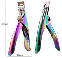 2024 acier inoxydable français en forme de U faux un mot manucure Cutter ciseaux à ongles avec matériau de brosse en métal