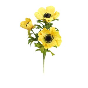 Flor de Anémona Artificial Amarilla, 6 Piezas, Alta Simulación, Decoración para el Hogar - Product Image 3