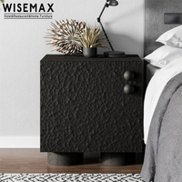 WISEMAX FURNITURE Table de chevet en bois massif, design rétro moderne, table de chevet avec tiroir pour chambre à coucher, villa, meubles de maison