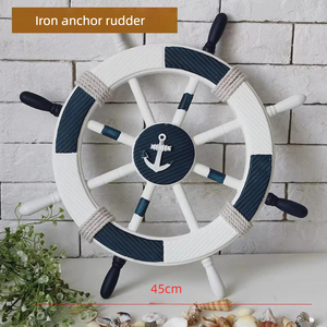 Decoración del hogar náutico HYA06 ganchos barco <span class=keywords><strong>timón</strong></span> pared <span class=keywords><strong>timón</strong></span> de madera - Product Image 4