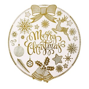 Christmas Gold <b>Foil</b> Placemat Portable Heat-resistant Round Placemat for Home Use - Product Image 1