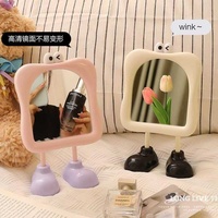 Miroir de maquillage de beauté portable personnalisé en plastique pliable de grande taille avec motif de dessin animé pour filles