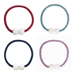 Pearl-embellished <b>curtain</b> tiebacks, a pair of <b>curtain</b> fasteners, pearl <b>rings</b>, decorative bed <b>curtain</b> storage ropes. - Product Image 3