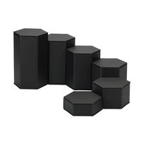 Présentoirs de buffet en acrylique transparents, grands, noirs et blancs, en forme de cube, pour la restauration, présentoirs de nourriture surélevés, pour les fêtes