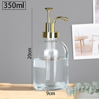 Bouteille en verre transparente de 350 ml et 300 ml, best-seller, avec bouchon pompe, distributeur de sirop de café, lotion, shampoing, savon liquide, vente en gros
