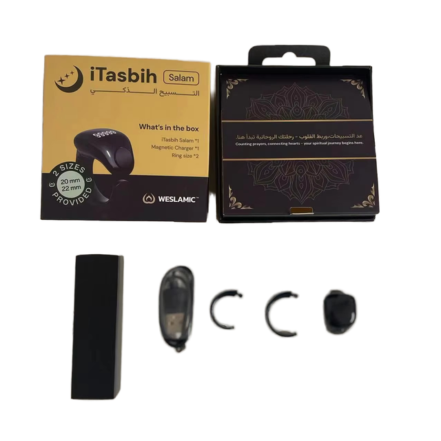 Iqibla Zikr Ring Muslim Tally Counter Smart Rings Digital Tasbih Electronique Tasbeeh Ring for Men Prayer Reminder Ramadan Gift