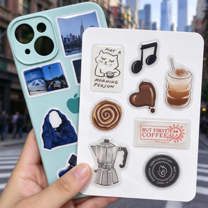 Custom Die Cut <b>Sticker</b> Printing 3D Epoxy Resin Dome Phone <b>Sticker</b> Clear UV Waterproof Kiss Cut <b>Sticker</b> <b>Sheet</b> Wholesale - Product Image 3