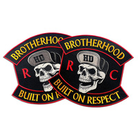 Étiquette brodée autocollante de grande taille, respectueuse de l'environnement, patch brodé, adapté aux marques de vêtements