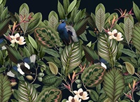 Art Mural Vente en gros de nouveaux produits Plante verte Feuille de bananier décoration murale Papier peint mural pour salon Canapé