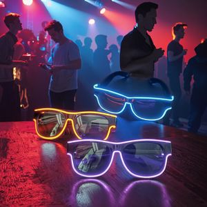 2023 nuovi prodotti Party Favor USB ricaricabili Multi colori <span class=keywords><strong>occhiali</strong></span> di luce a <span class=keywords><strong>LED</strong></span> <span class=keywords><strong>con</strong></span> logo personalizzato - Product Image 4