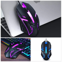 Souris de jeu ergonomique filaire à lumière LED, souris de jeu lumineuse USB pour ordinateur de bureau, PC, ordinateur portable