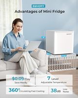 Prix d'usine Euhomy 46L Blanc Comptoir Mini Chambre Réfrigérateur Mini Boisson Énergisante Réfrigérateur Mini Réfrigérateur Réfrigérateur pour Chambre