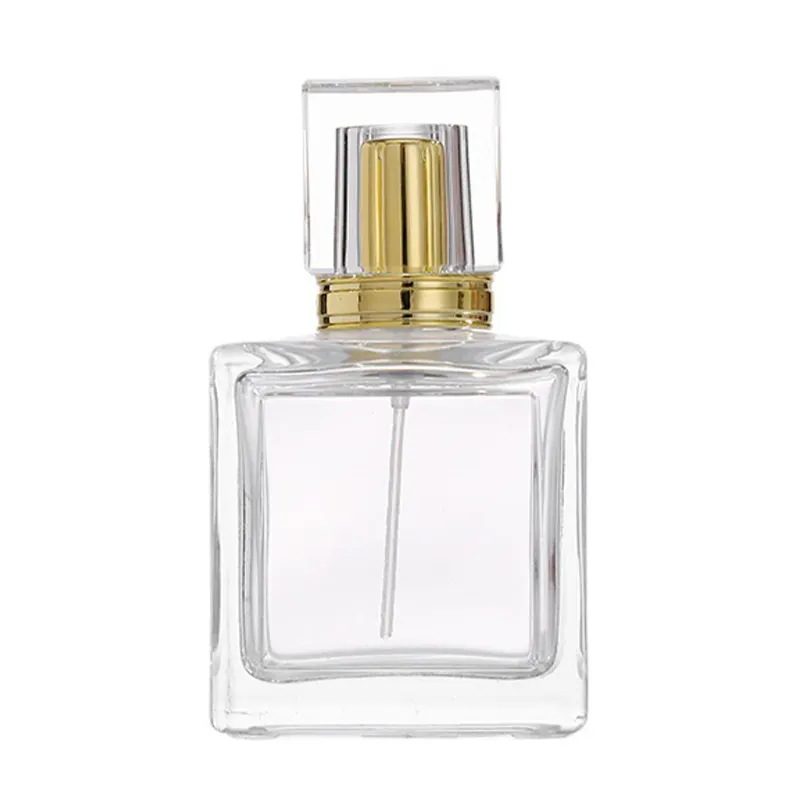 Amostra Portátil de Alta Qualidade De Luxo 15Ml 30Ml 50Ml 60Ml Recarregável Quadrado Vazio Cap Garrafas De Perfume De Vidro