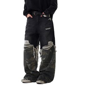 Pantalones de Camuflaje con Parches para Hombre, Estilo Vintage, Holgados, Casuales, Rectos, Desgastados, Tallas Grandes, Venta al por Mayor - Product Image 6