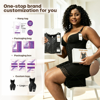 Faja colombienne pour femmes, gaine sculptante post-chirurgie à haute compression, avec ouverture aux fesses, pour la récupération BBL (Phase 1), fermeture éclair