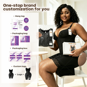<span class=keywords><strong>Fajas</strong></span> colombiennes pour femme, post-opératoires BBL, compression élevée, fermeture éclair, avec ouverture fessier, pour la récupération post-chirurgie (Phase 1) - Product Image 3