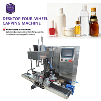 Máquina Tapadora de Escritorio de Cuatro Ruedas Personalizada, Semiautomática, de Alta Precisión para Botellas de Plástico, Fácil Operación, para Productos Químicos
