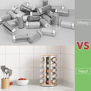 ชั้นวางเครื่องเทศในครัวแบบหมุน360พร้อมขวดแก้ว - Product Image 4
