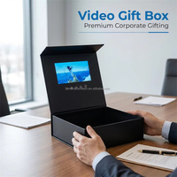 Boîte cadeau vidéo avec écran LCD en forme de livre, logo personnalisé, papier de qualité supérieure pour cadeaux d'entreprise
