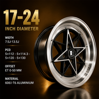 Jantes forgées noires 5 étoiles 2 pièces à lèvre polie 18 19 20 21 pouces 5x112 5x114.3 5x120 BMW M3