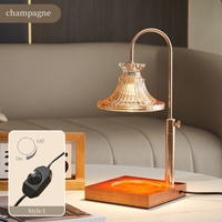 Lampe d'aromathérapie électrique à intensité variable romantique pour bougie de chevet de chambre à coucher diffusant le parfum aucun feu ne peut monter et descendre