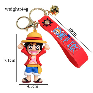 Porte-clés en silicone mignon de dessin animé One Piece <span class=keywords><strong>Luffy</strong></span>, pendentif de sac, pendentif de clé de voiture - Product Image 5