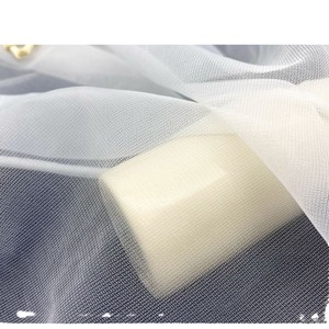 100% Breathable Nylon Wedding Dress Fabric Lightweight Composite Flat <strong>Mosquito</strong> <strong>Net</strong> Smooth Computer Embroidered Mesh - Product Image 5