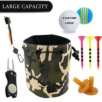 Accessoires de golf légers en cuir PU durables impression camouflage support de tees de golf étanche balle sac de poche précieux de golf
