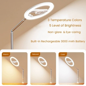 Anneau lumineux LED pour selfie avec support pour TikTok, <span class=keywords><strong>YouTube</strong></span>, streaming vidéo, lampe de remplissage de bureau, support de téléphone suspendu - Product Image 2