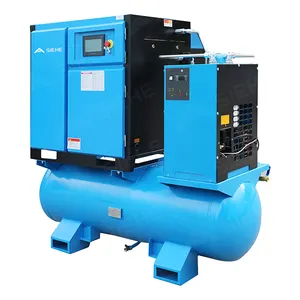 8bar 4 in1 Energy-Saving Silent Rotary 7.5KW Engine Used Air Dryer Tank Lubricated with Lube System Screw Air Compressor