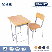 Ensemble bureau et chaise en contreplaqué pour écolier, avec structure métallique, pour salle de classe primaire, salon, mobilier d'étude, tables d'apprentissage