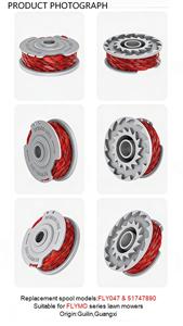 เครื่องตัดหญ้าแบบม้วนด้าย FLY047 510747890 สายไนลอนสำรองขนาด 1.5 มม./11 ม. สำหรับ Flymo Contour Cordless XT,500XT Autofeed - Product Image 3