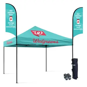 Tenda Popup komersial dan tabung luar ruangan kanopi Pop Up 10 kaki tenda Drop Down