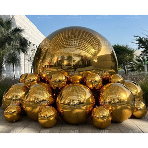 Shinny Gold Commercial Event Decoration PVC Floating Sphere <b>Mirror</b> Balloon Inflatable <b>Ball</b> UV Printed Customized Decorative Infl - Product Image 1