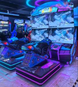 Consola de Juegos Arcade de Carreras con Doble Pantalla para Dos Jugadores, Simulador de Motocicleta que Funciona con Monedas para Centros de Juegos - Product Image 1